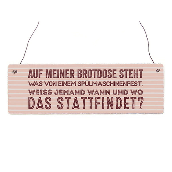 Schild Holzschild AUF MEINER BROTDOSE STEHT ...25x8 cm - Made in Germany - DEKORATION | www.luiseundfritz.de