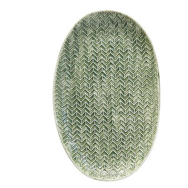 Bloomingville Teller oval VIOLA 20 cm | Gatherings Keramik grün m - GESCHIRR, BESTECK | www.luiseundfritz.de