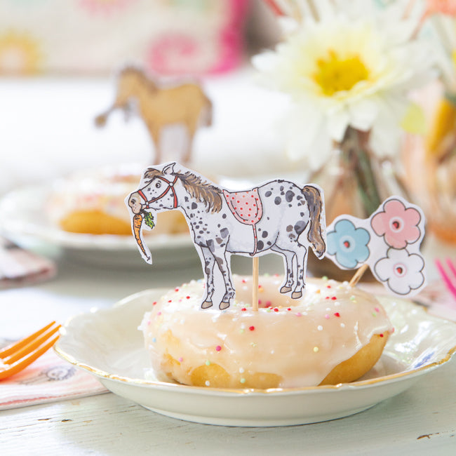 bastelheft pony zum thema reiterhof, ideal zur pferdeparty am kindergeburtstag. erhältlich bei luiseundfritz.de
