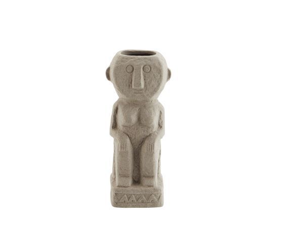 Madam Stoltz Deko Vase INCA | 24,5 cm grau | Stoneware Statue Figur -  | www.luiseundfritz.de