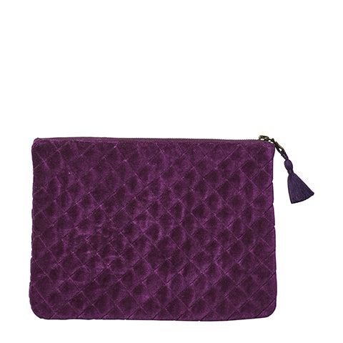 Affari Clutch TOULOUSE deep purple Velvet Tasche 28x21 cm | Table -  | www.luiseundfritz.de