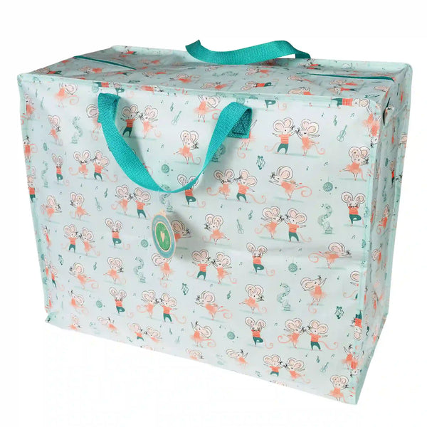 Riesentasche XXL Jumbo Bag mit Mäusemotiv MIMI + MILO 58x28x48 cm | Recyclingmaterial