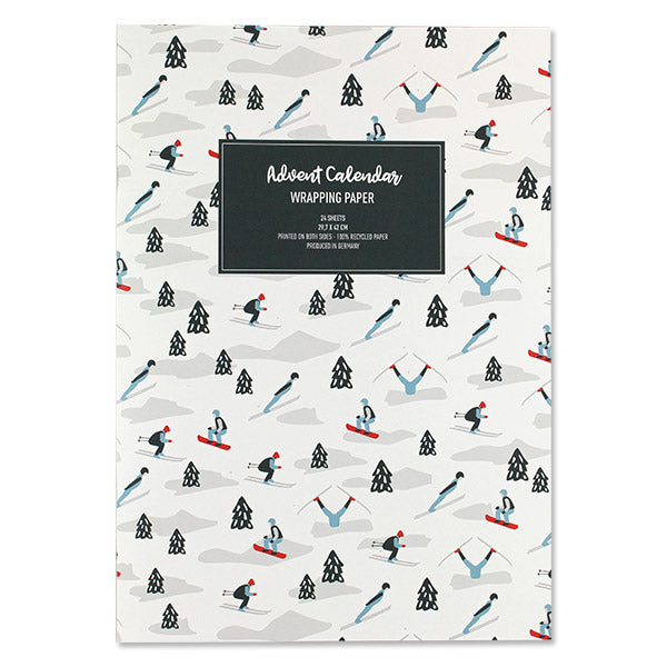 Geschenkpapier ADVENTSKALENDER SKI Booklet DinA3 verschiedene Motive