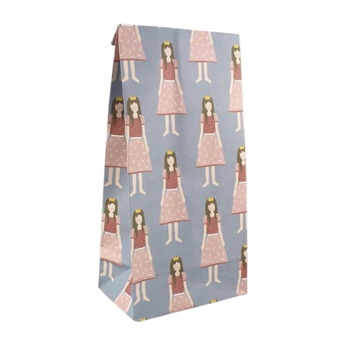 Geschenktüten 6er Set PRINZESSIN Papiertüten Bodenbeutel