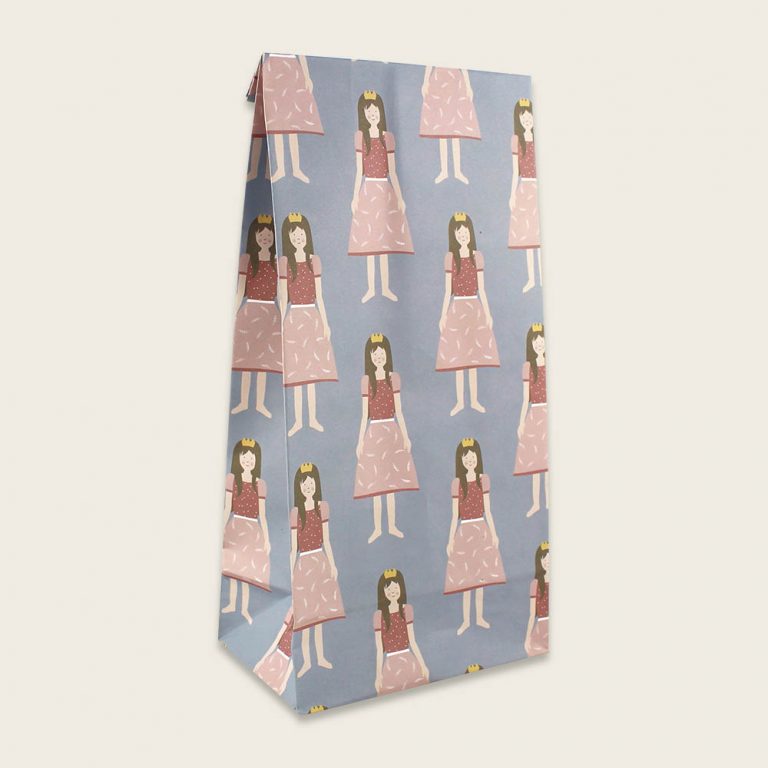 Geschenktüten 6er Set PRINZESSIN Papiertüten Bodenbeutel