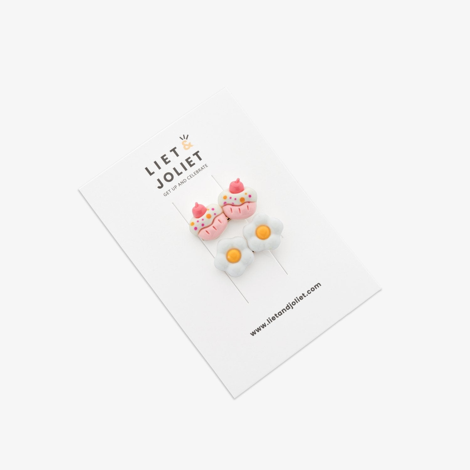 Haarspangen-2er-Set CUPCAKES + BLUMEN Haar-Clips erhältlich bei www.luiseundfritz.de