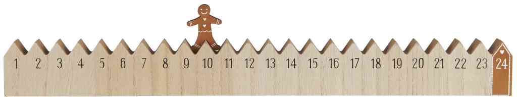 Adventskalender LEBKUCHENMANN ☆ Holz 50x5,5x2,5 cm Coll. Stillenat Ib Laursen erhältlich bei www.luiseundfritz.de
