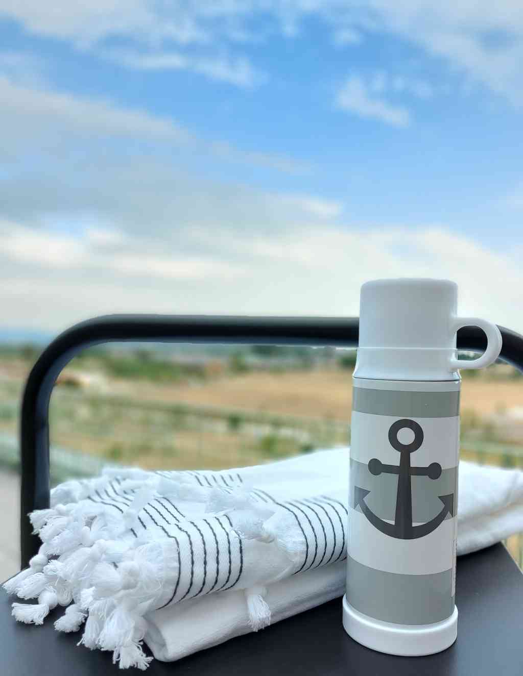 Stahl Isolierflasche mit Becher für kalt + warm