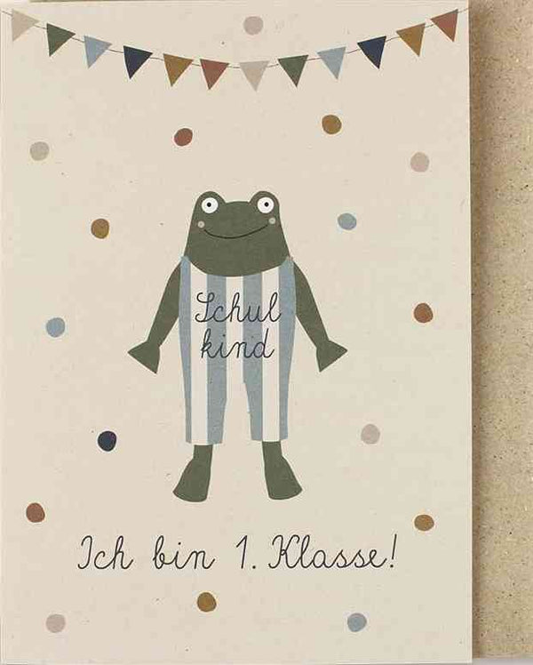 Klappkarte zur Einschulung ICH BIN 1. KLASSE | mit Umschlag AVA & YVES