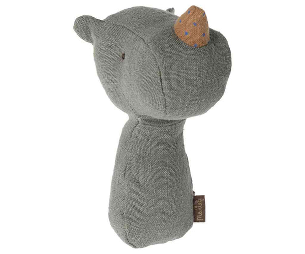 Maileg Nashorn Babyrassel LULLABY FRIENDS Rassel 15 cm | Leinen