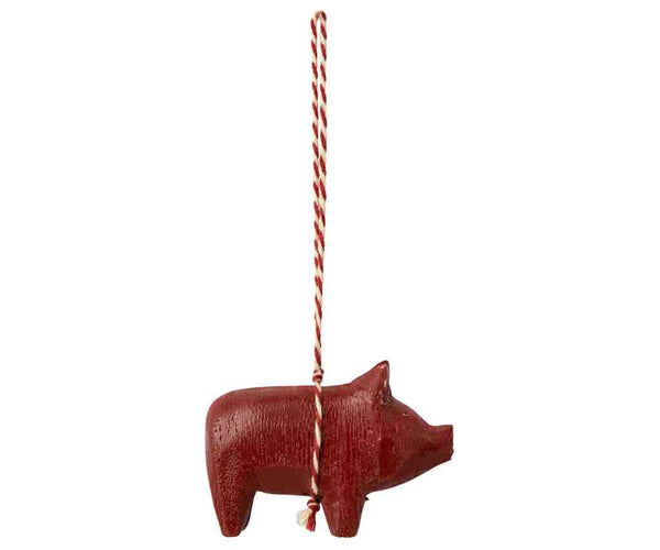 Maileg Schwein Anhänger rot HOLZ ORNAMENT Adventsdeko Glücksbringer
