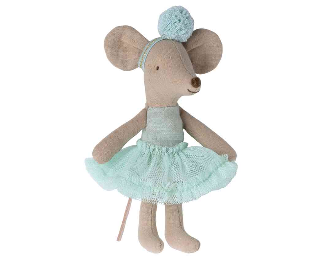Maileg Maus BALLERINA mint kleine Schwester mit Tüllrock und Stirnband