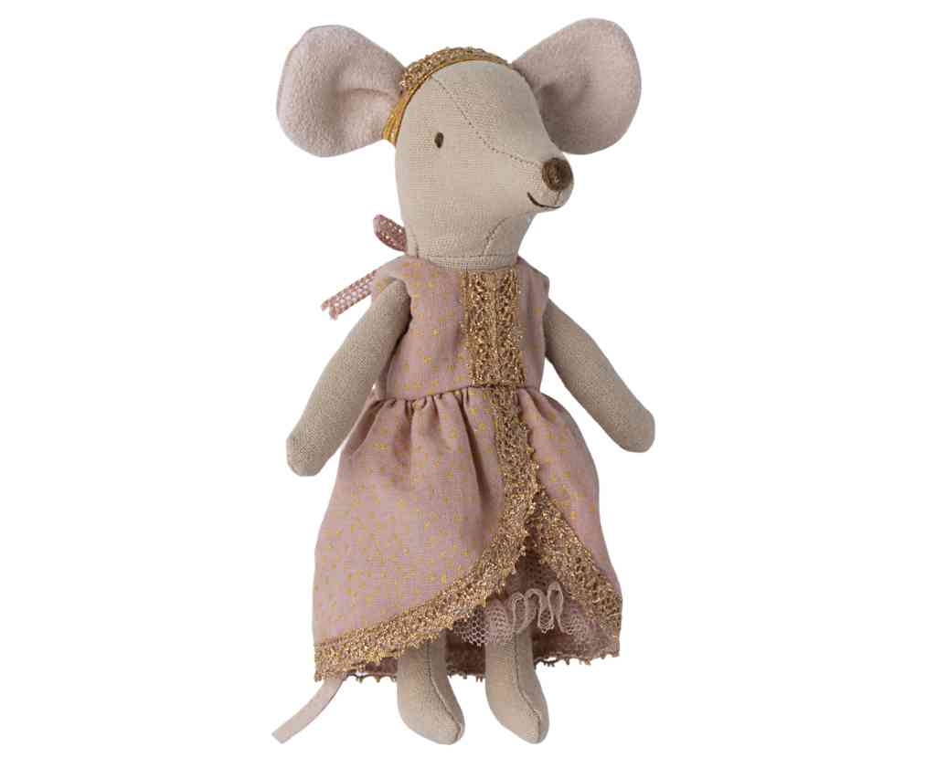 Maileg Maus PRINZESSIN auf der Erbse im Schloss mit Matratzen und rosa Kleid