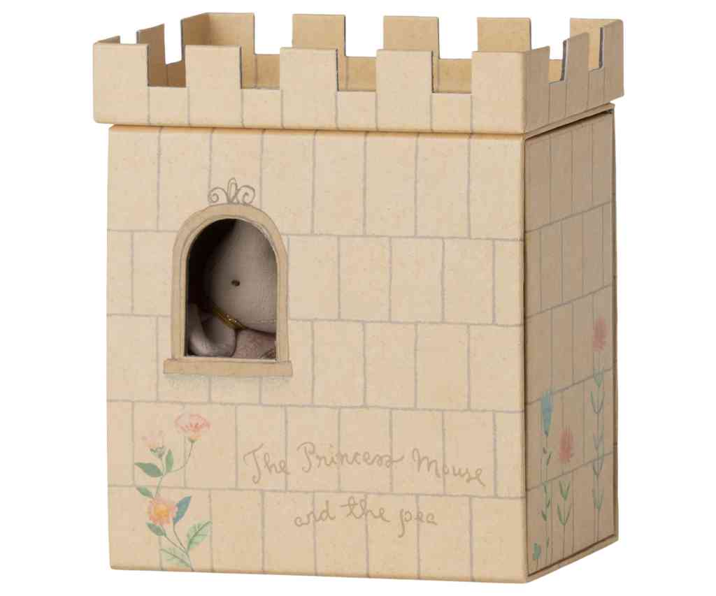 Maileg Maus PRINZESSIN auf der Erbse im Schloss mit Matratzen und rosa Kleid erhältlich bei www.luiseundfritz.de