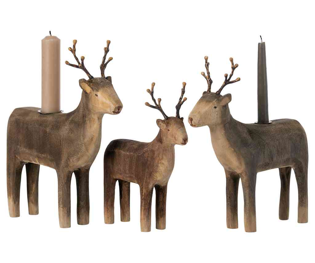 Maileg RENTIER aus Holz natur ca. 16x13 cm Adventsdekoration