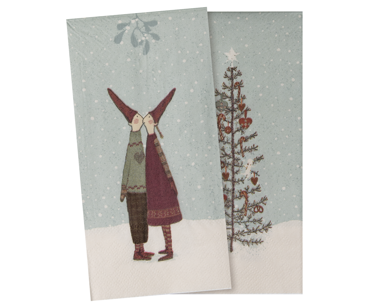 Maileg Servietten PIXY KISS Wichtel 16 cm Tissue XMAS 20 Stück Packung