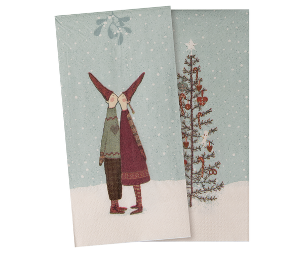 Maileg Servietten PIXY KISS Wichtel 16 cm Tissue XMAS 20 Stück Packung erhältlich bei www.luiseundfritz.de
