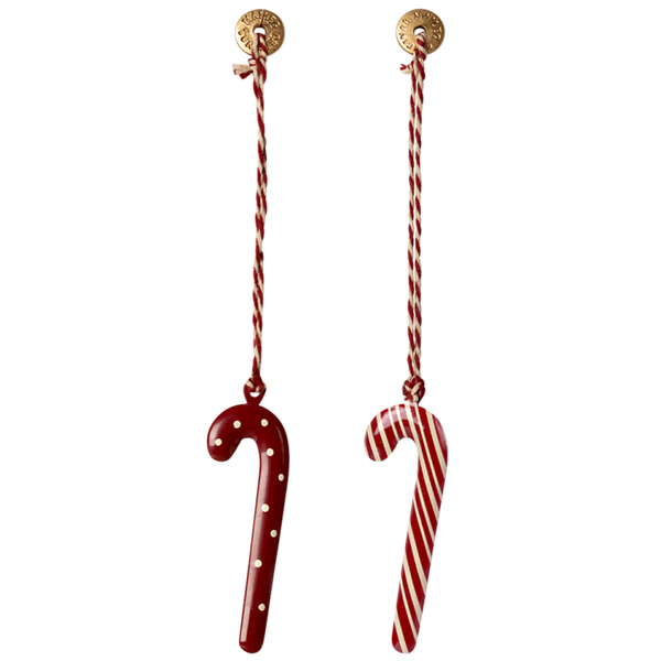 Maileg Zuckerstangen 2er Set | Baumschmuck ☆ rot weiß | 7,5x2,5 cm Anhänger Advent - DEKORATION | www.luiseundfritz.de