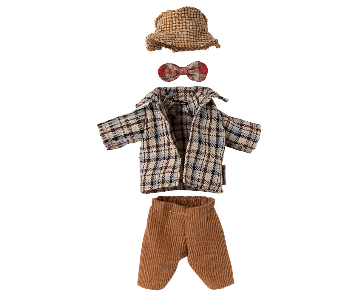 Maileg Mauskleidung Set Fliege, Hut, Hose + Hemd für Opa- oder Papa-Maus erhältlich bei www.luiseundfritz.de