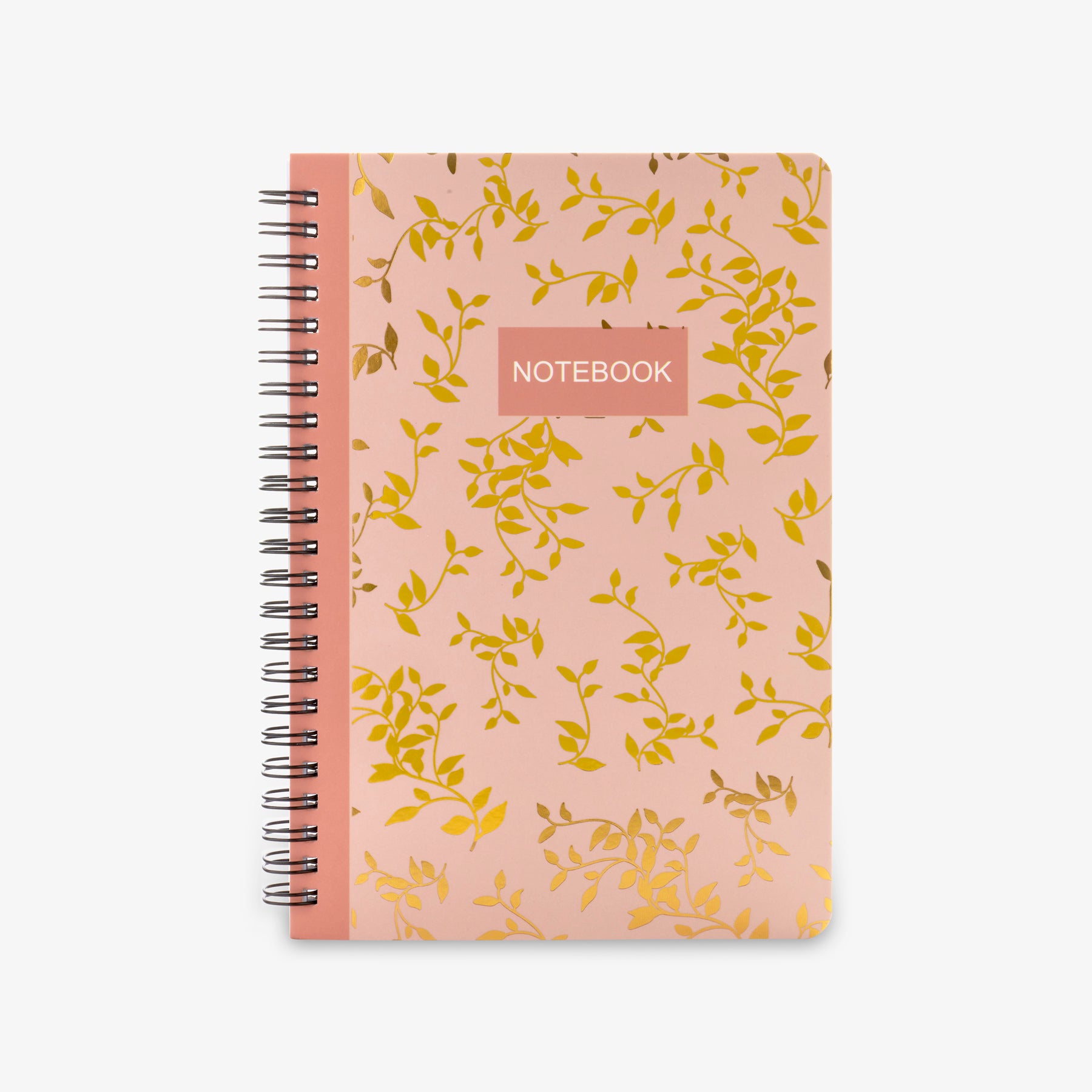 Ringbuch NOTEBOOK in altrosa mit goldfarbenen Ranken A5