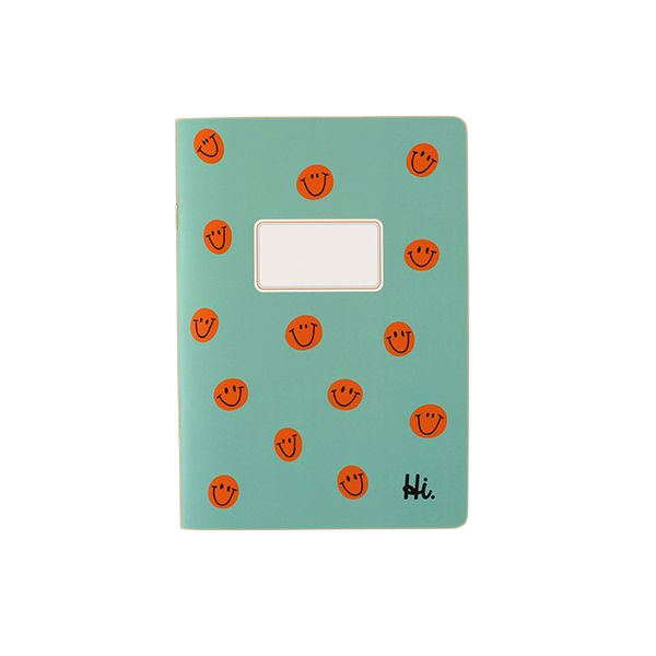 Notizheft SMILES-ORANGE mint mit orange DIN A5 kariert 30 Blatt bei www.luiseundfritz.de