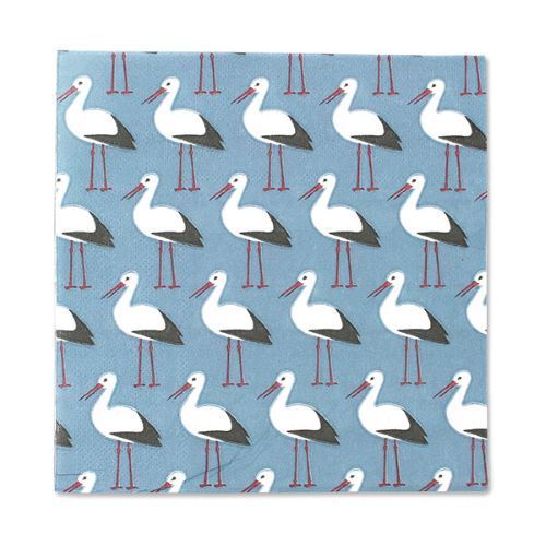 Servietten STORCH blau 16 St. P. Babyshower Geburt 33x33 cm Tissu -  | www.luiseundfritz.de