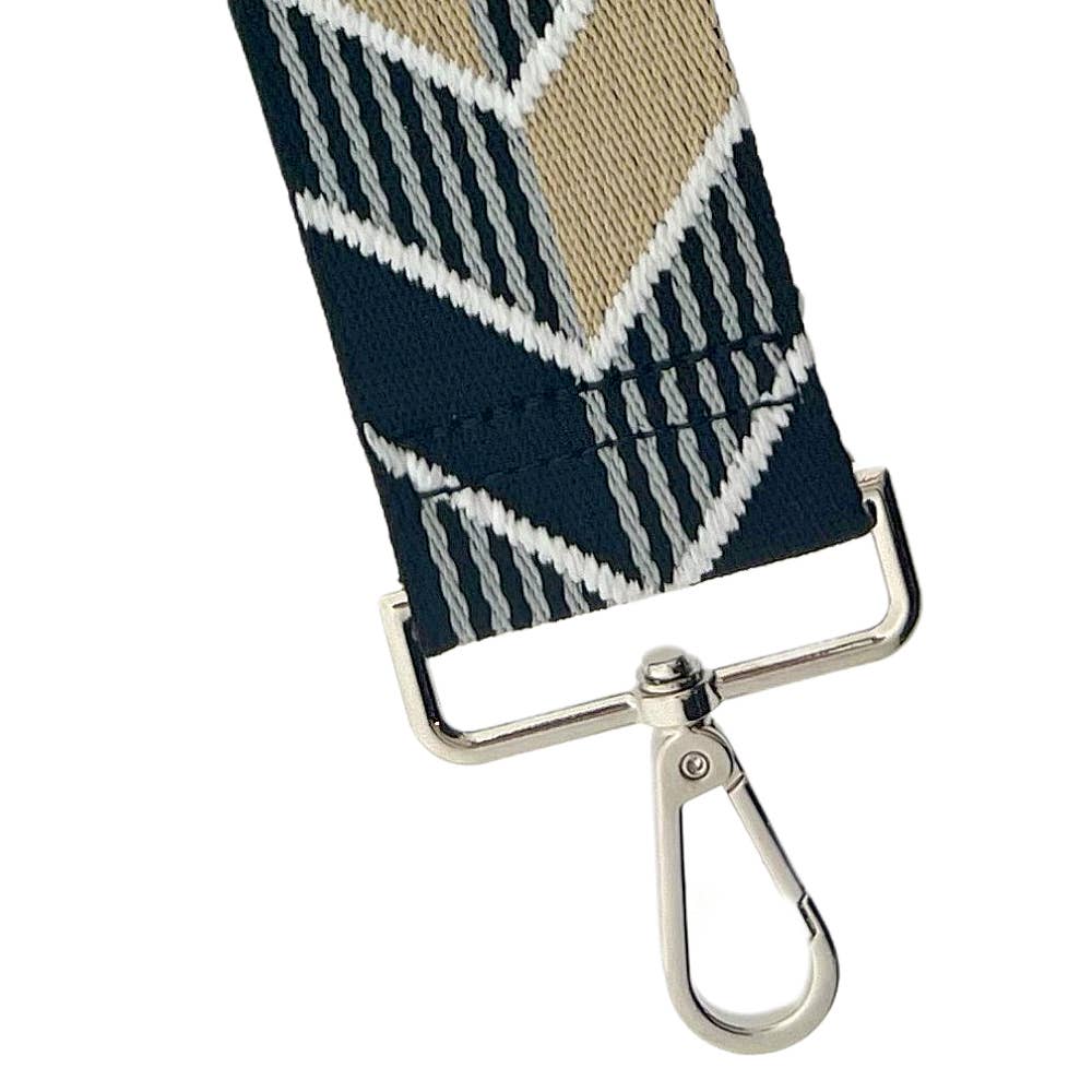 Taschengurt JACQUARD Umhängegurt verstellbar beige schwarz weiß grau max. ca. 125 cm