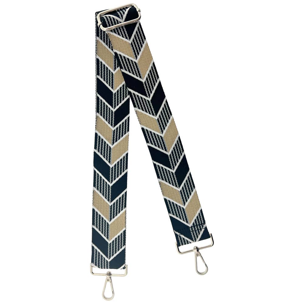 Taschengurt JACQUARD Umhängegurt verstellbar beige schwarz weiß grau max. ca. 125 cm