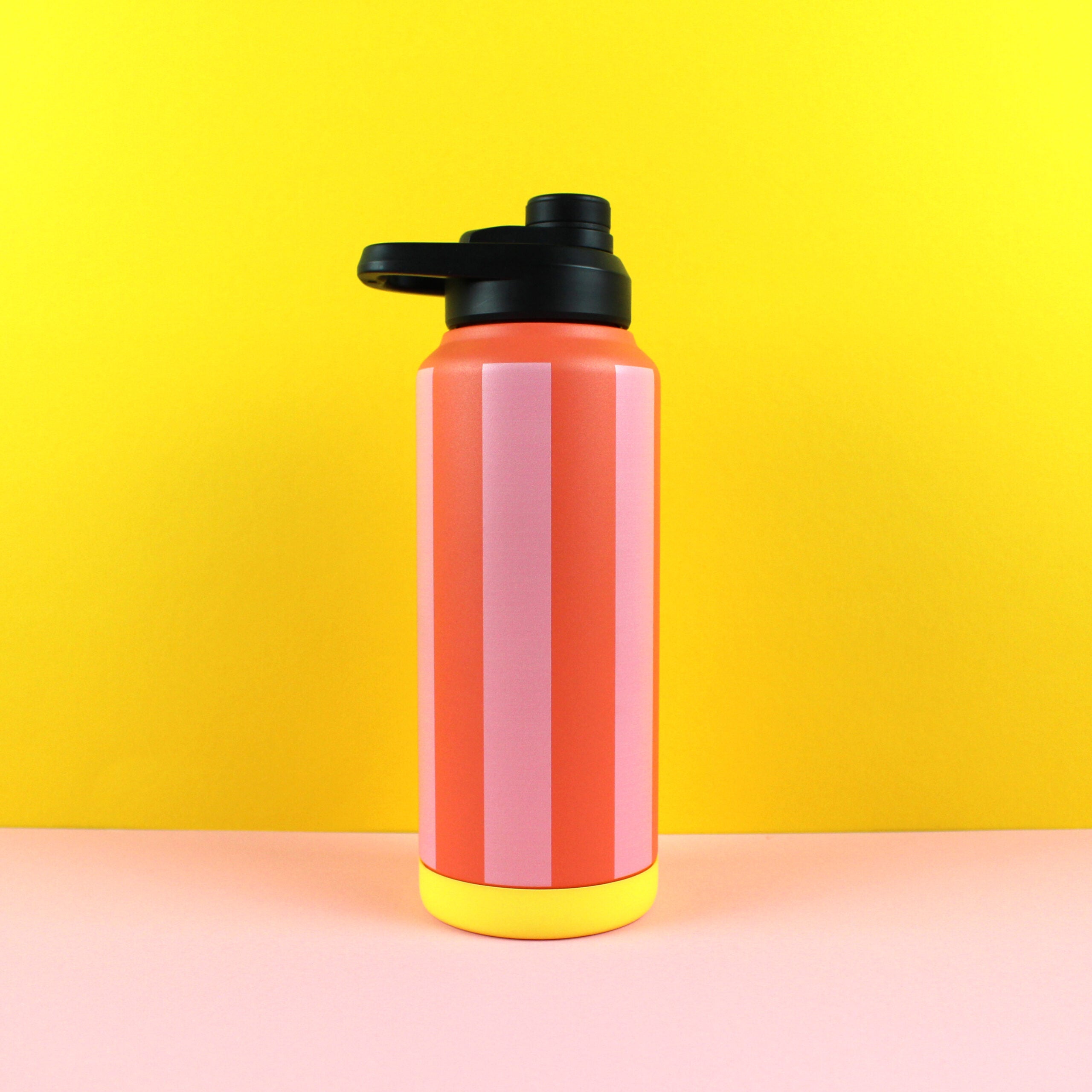 Trinkflasche STRIPES orange rosa 1000 ml doppelwandige Thermoflasche