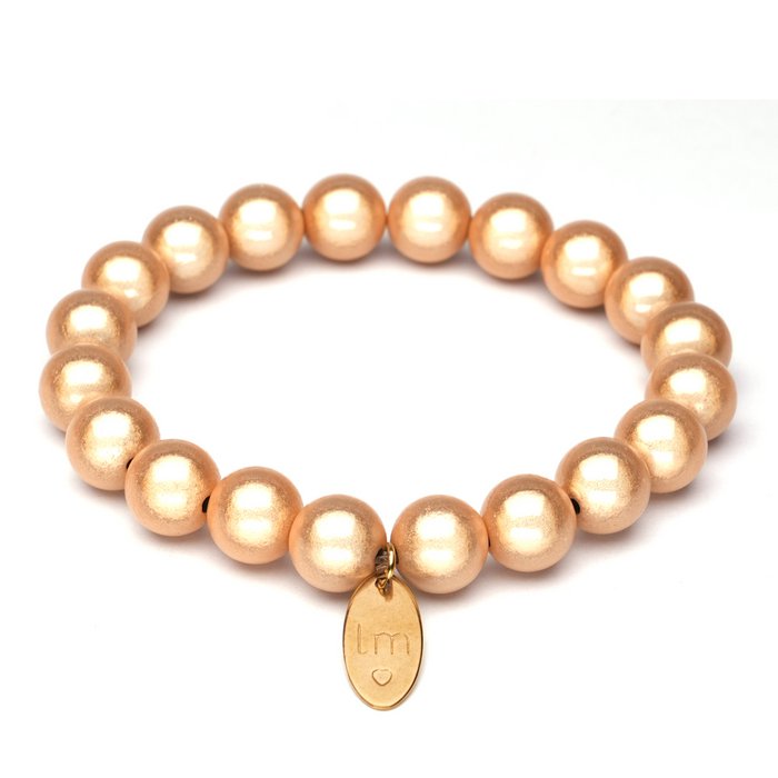 Armband GALAXY PEARL 10 mm champagner elastisches Perlenarmband Modeschmuck
