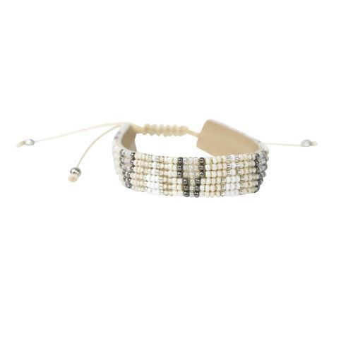 Armband PAIGE verstellbar und handbestickt mit kleinen Metallperl -  | www.luiseundfritz.de