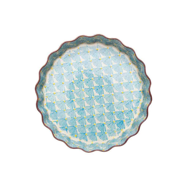 Backform Quicheform TARTE cm Steingut vegan türkis-blau Muster "Art Deco" Kuchenform Tranquillo dieses Produkt findest du hier im Shop bei www.luiseundfritz.de