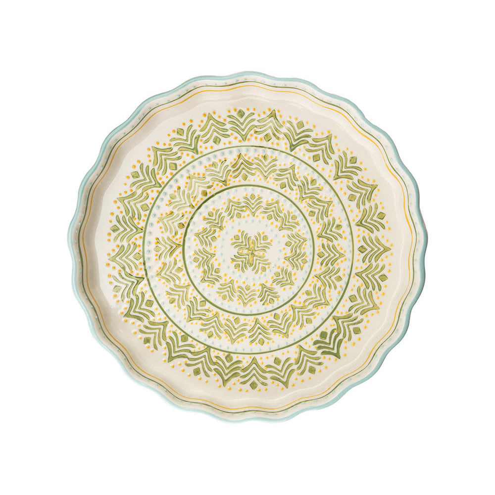 Backform Quicheform RETRO 27 cm creme grün Kuchenform Tarte erhältlich bei www.luiseundfritz.de