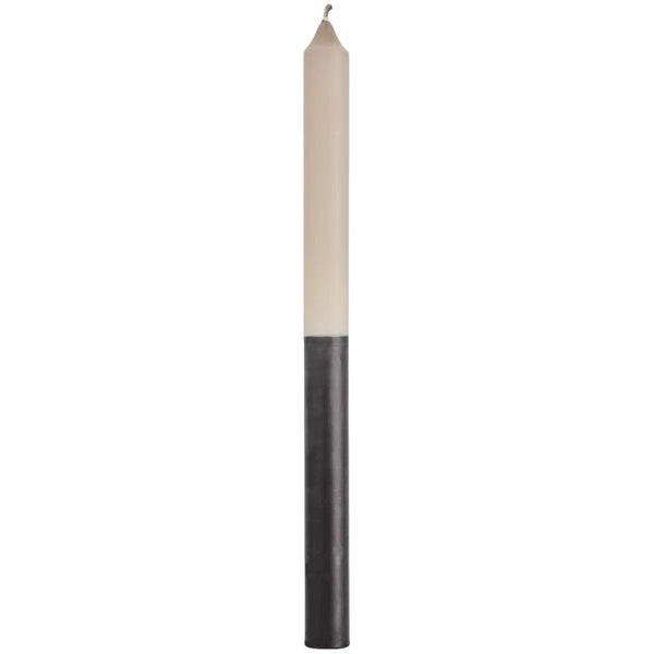 Kerze taupe black TWO TONE DIP DYE CANDLE ca. 29,5 cm zweifarbige Stabkerze