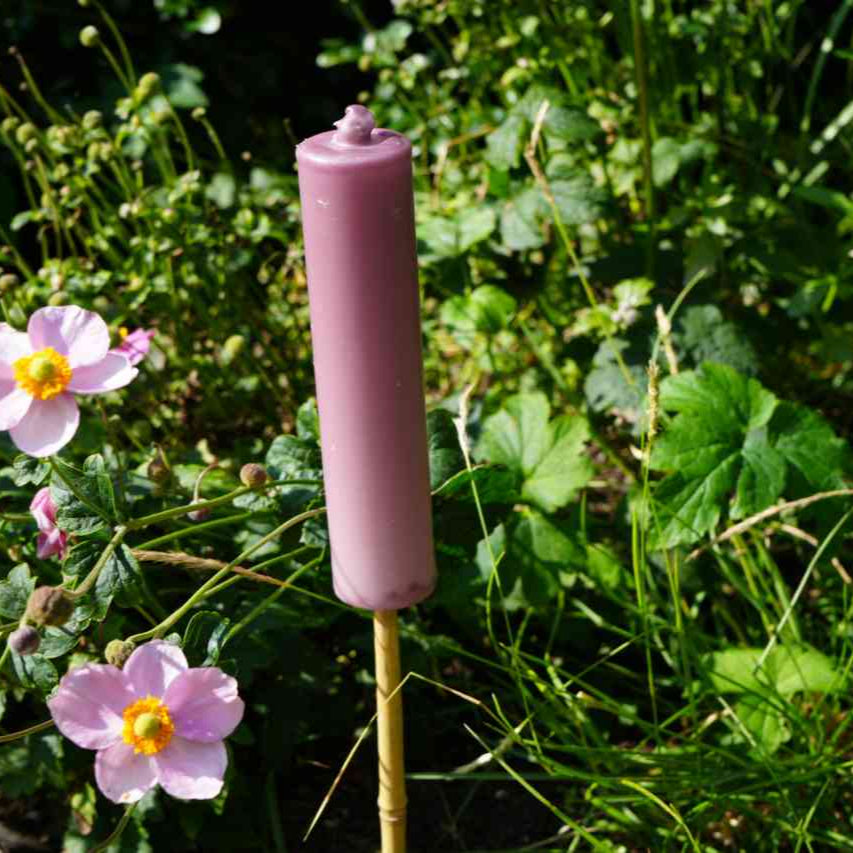 Outdoorkerzen 3er Set flieder, weiß und grün TORCH Gartenkerzen am Bambusstab