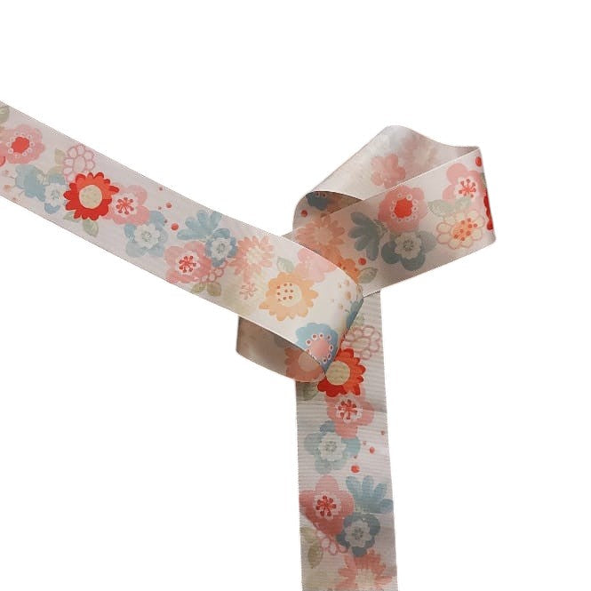 Geschenkband BLUMEN 4 Meter x 4 cm waschbar Schleifenband erhältlich bei www.luiseundfritz.de