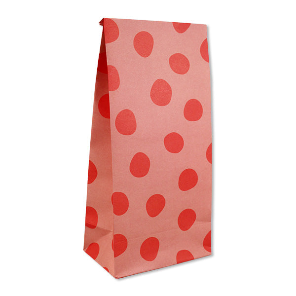Geschenktüten 6er Set PUNKTE rosa mit rot Papiertüten Bodenbeutel
