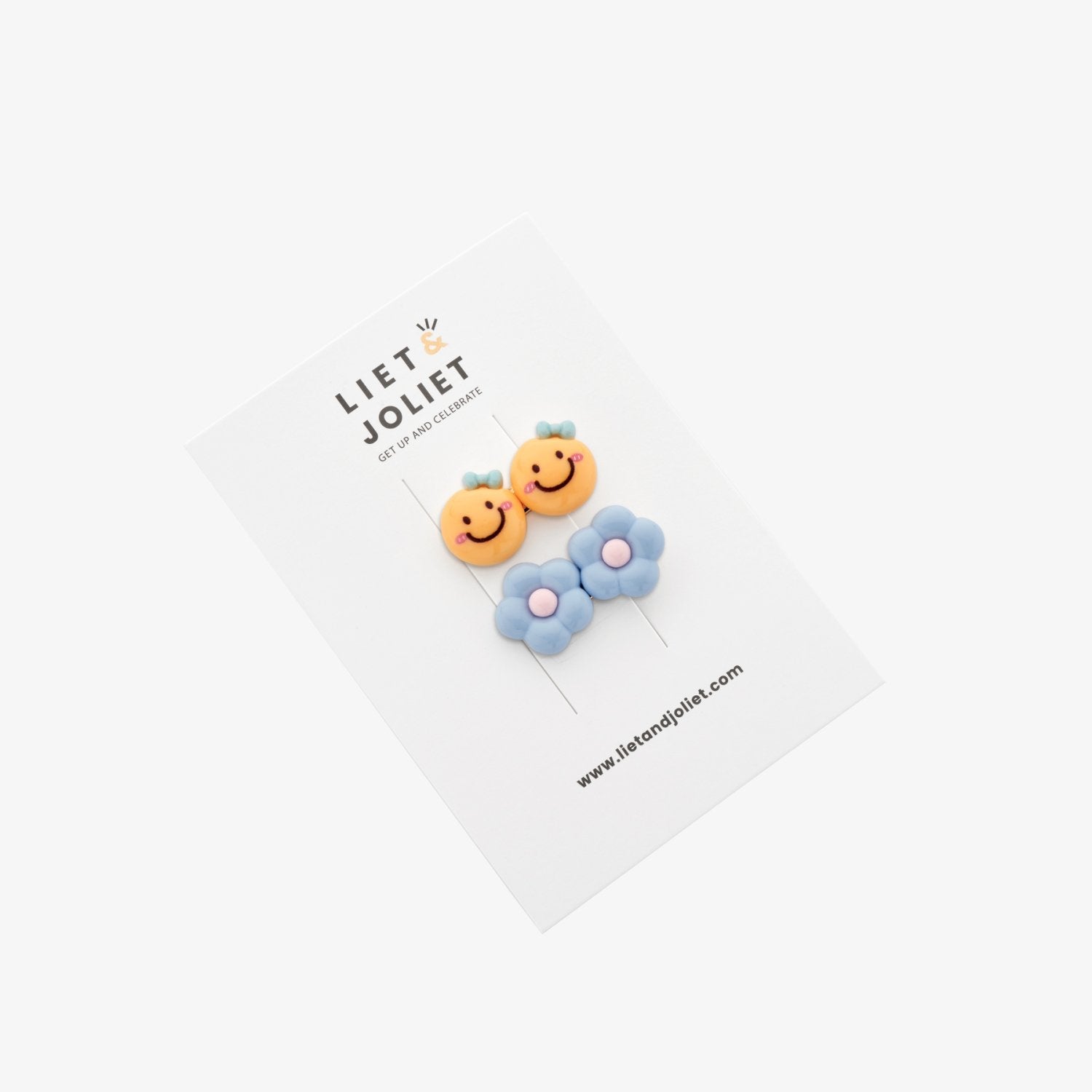 Haarspangen-2er-Set SMILE + BLUMEN Haar-Clips bei www.luiseundfritz.de