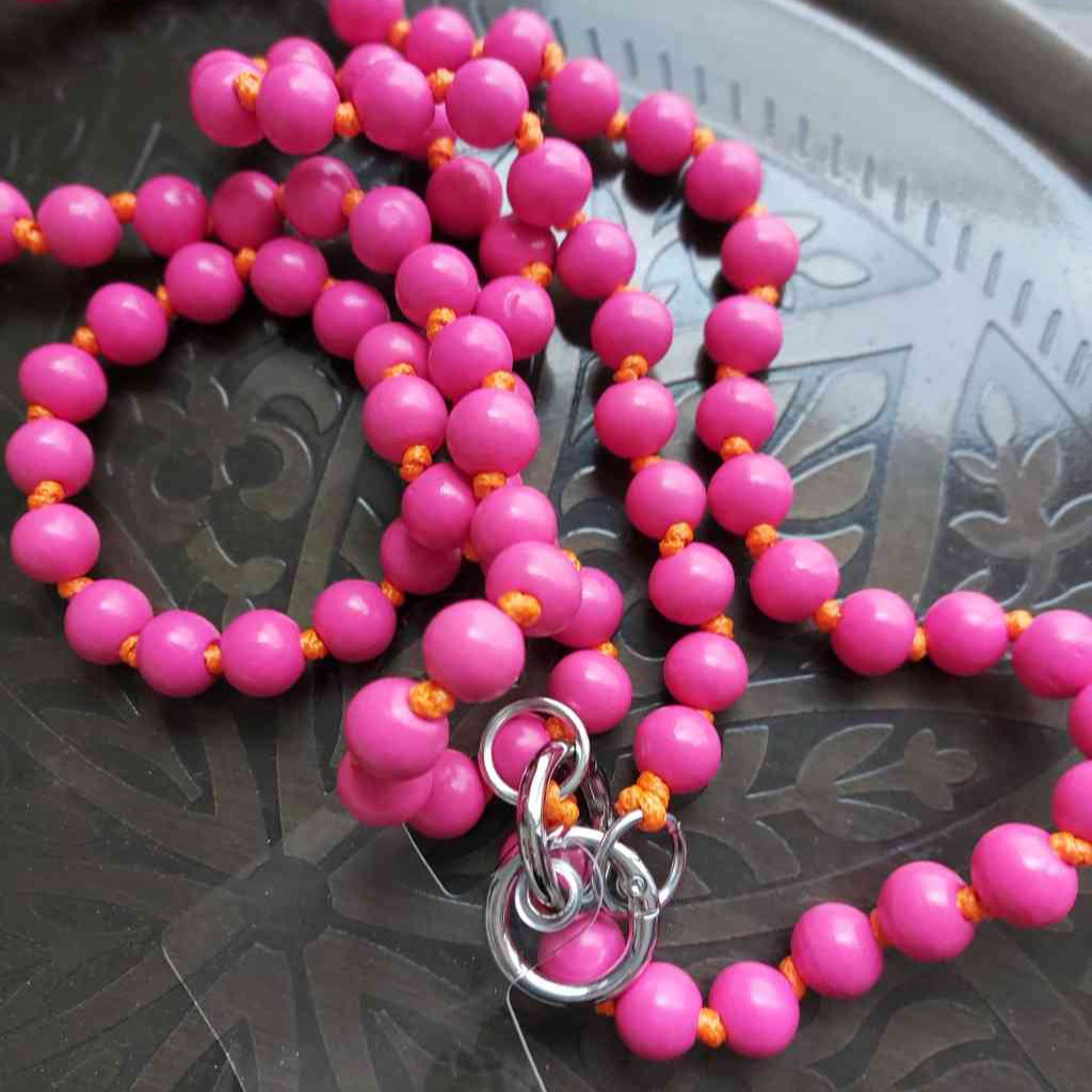 Handykette PERLEN PINK Umhängekette für Smartphone mit Karabiner und Hangtag erhältlich bei www.luiseundfritz.de