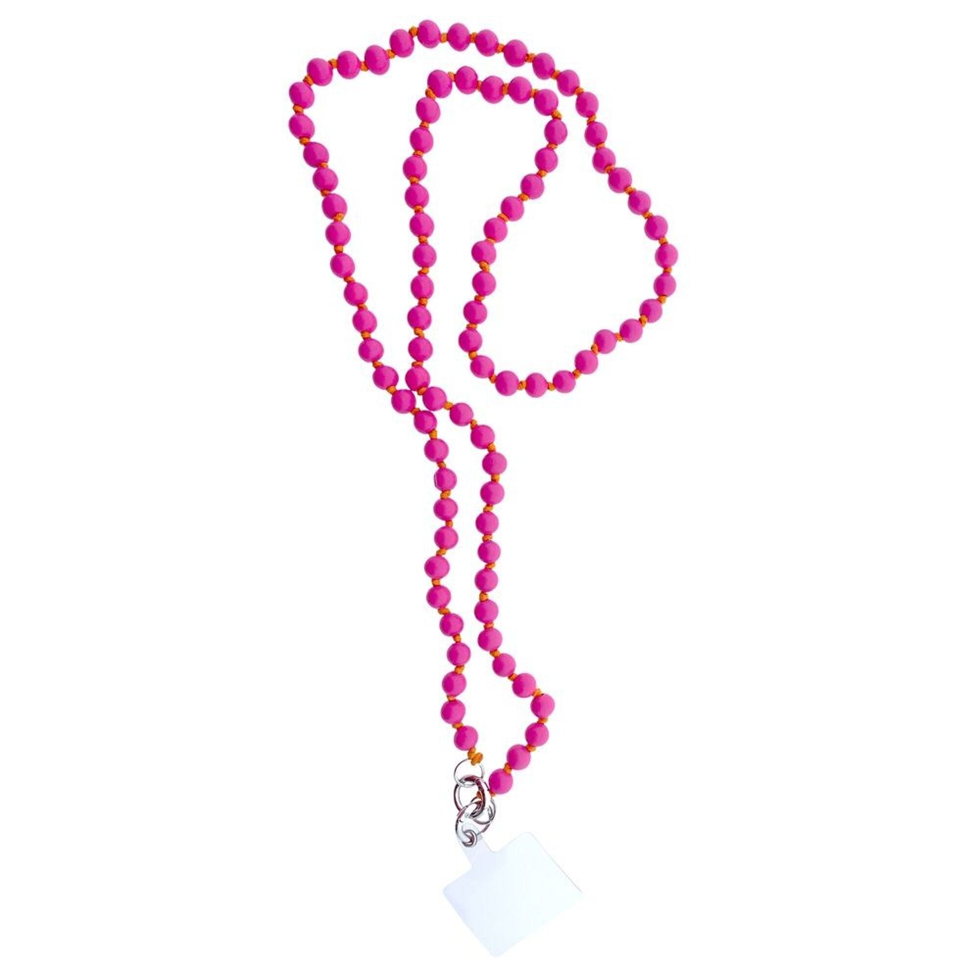 Handykette PERLEN PINK Umhängekette für Smartphone mit Karabiner und Hangtag erhältlich bei www.luiseundfritz.de