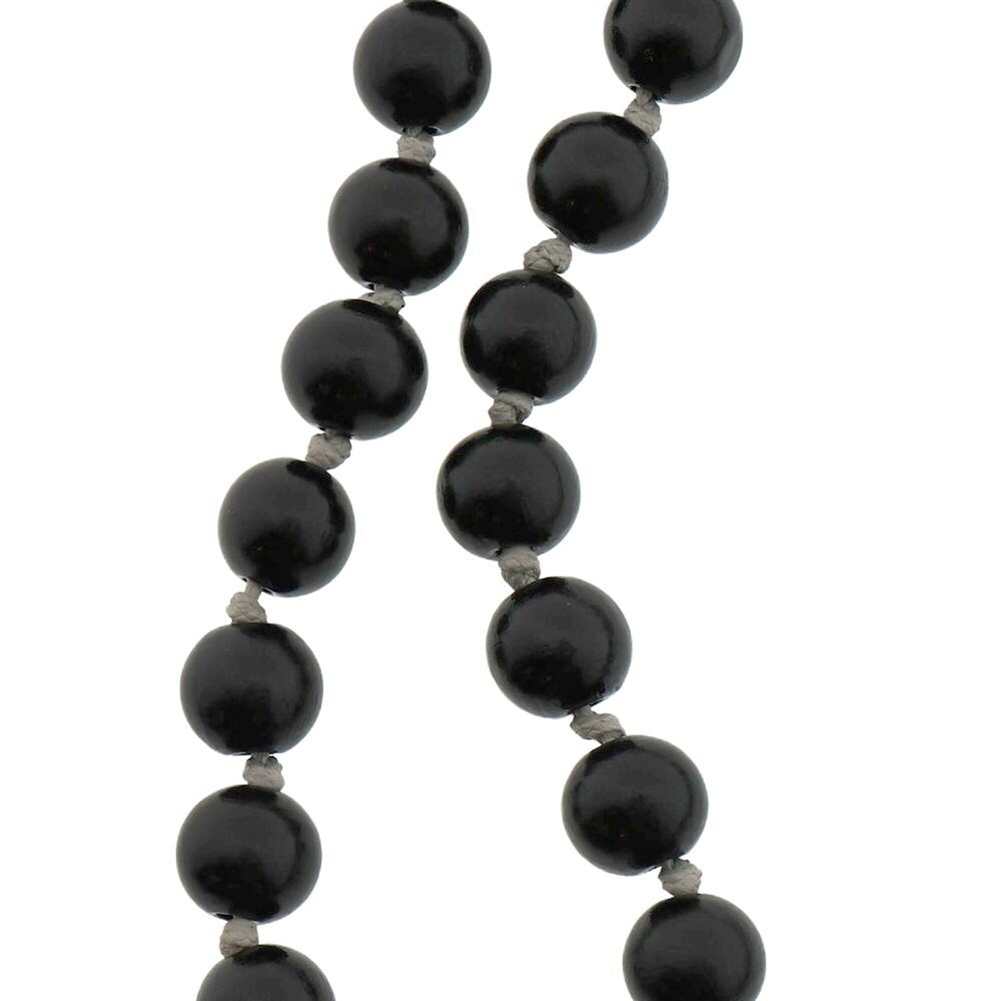 Handykette PERLEN BLACK Umhängekette schwarz für Smartphone mit Karabiner und Hangtag erhältlich bei www.luiseundfritz.de