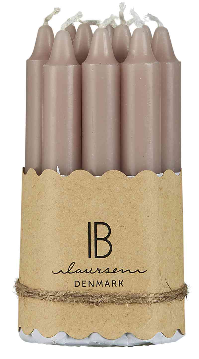 KERZEN 10er Set malva SMALT LYS 10x1,3 cm Gesteckkerzen Baumkerzen IB LAURSEN bei www.luiseundfritz.de