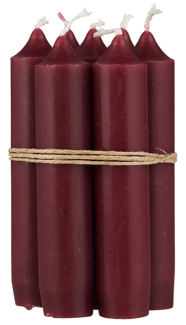 KERZEN-SET 7 Stabkerzen RHODODENDRON Stück kurz DUNKEL-ROT erhältlich bei www.luiseundfritz.de