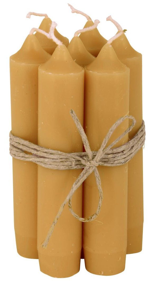 Ib Laursen Kerzen kurz MUSTARD 7 Stück | senf gelb | Leuchterkerzen Stabkerzen - KERZEN, DUFTKERZEN | www.luiseundfritz.de