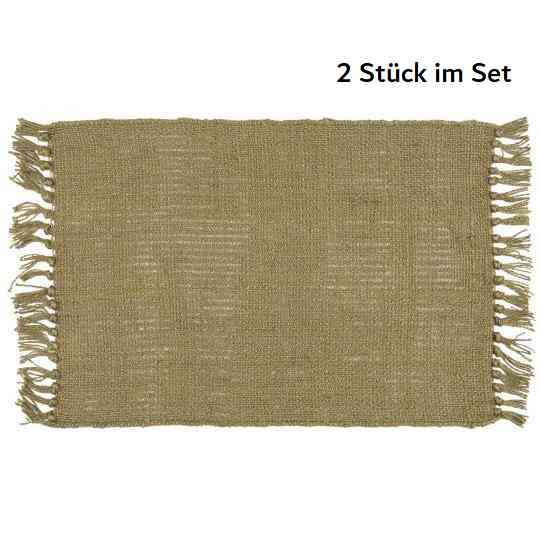 Platzdeckchen 2er-Set aus Jute mit Fransen ca. 35x50 cm TISCHSET 2x Tischschoner erhältlich bei www.luiseundfritz.de