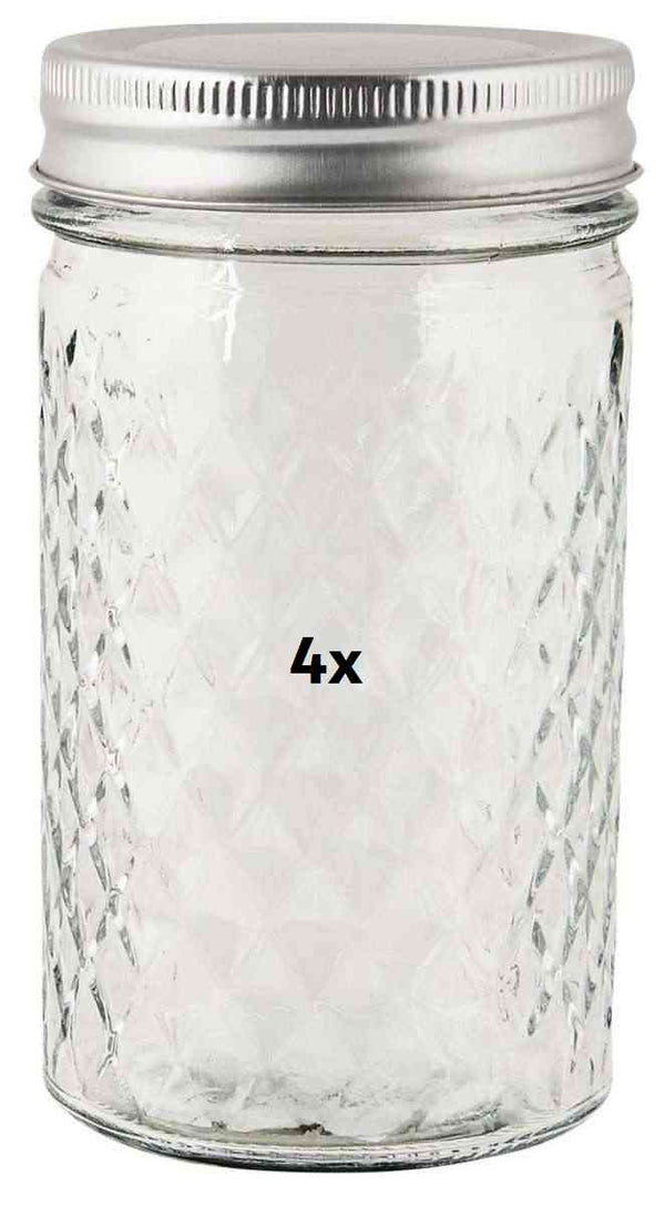 Vorratsglas 4er SET HARLEKIN Aufbewahrung 13x7 cm 300 ml mit Metalldeckel IB LAURSEN