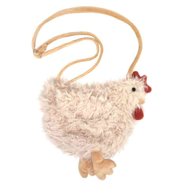 Umhängetasche HUHN Farmtier ca. 21x25 cm flauschig weiche Kindertasche Kollektion MEA Lini, erhältlich bei www.luiseundfritz.de