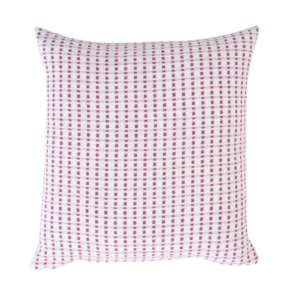 Kissenbezug 40x40 cm mit Reißverschluss rosé-rubinrot ELLA Dobby-Gewebe aus Baumwolle, erhältlich bei www.luiseundfritz.de