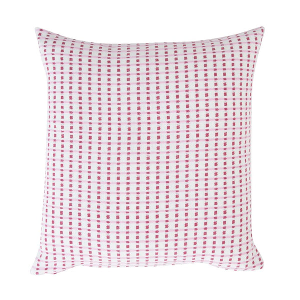 Kissenbezug 40x40 cm mit Reißverschluss rosé-rubinrot ELLA Dobby-Gewebe aus Baumwolle, erhältlich bei www.luiseundfritz.de