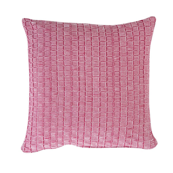 Kissen Jolie in rubinrot 40x40 aus Dobby-Gewebe (Baumwolle), erhältlich bei www.luiseundfritz.de